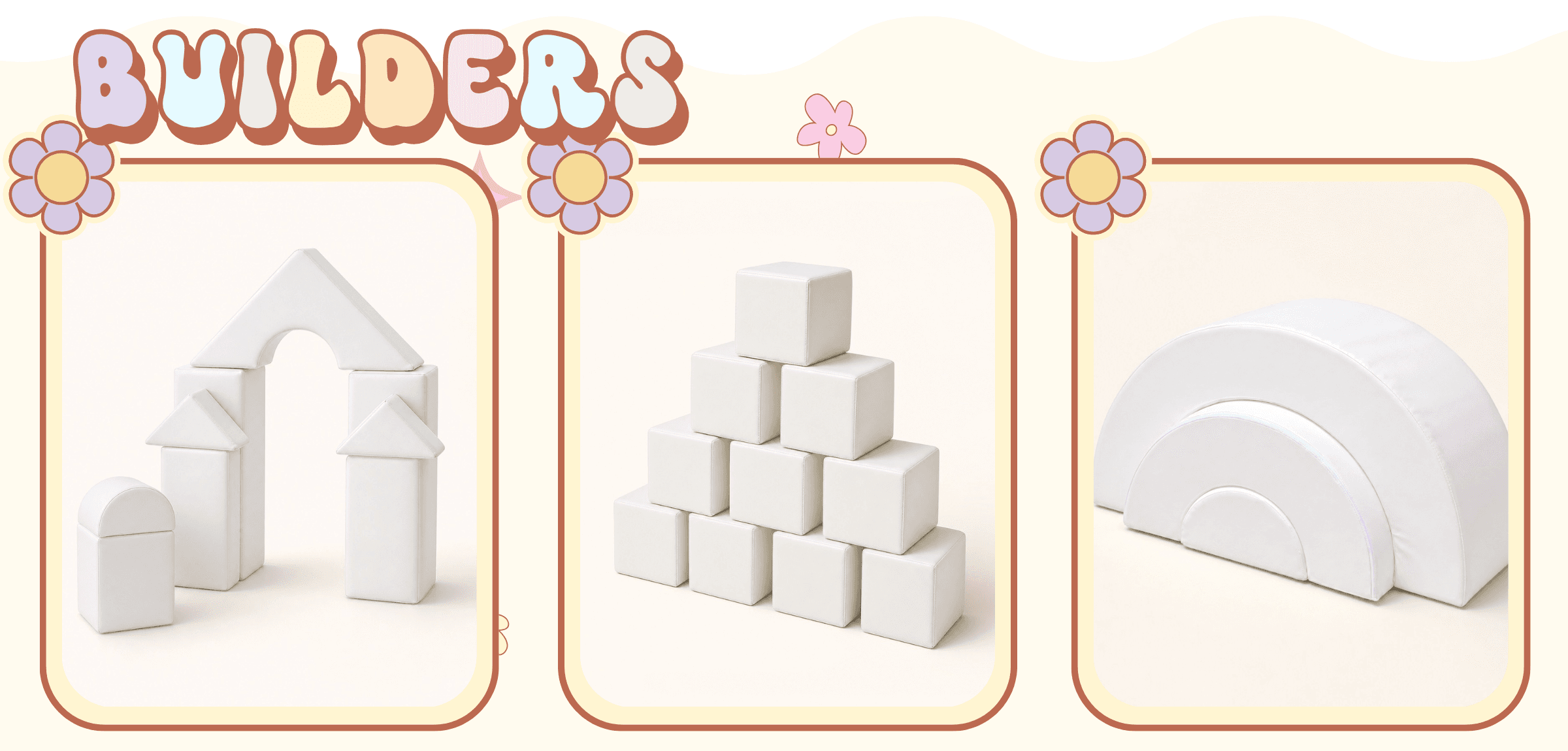 Builder options — Castle, Blocks, Rainbow